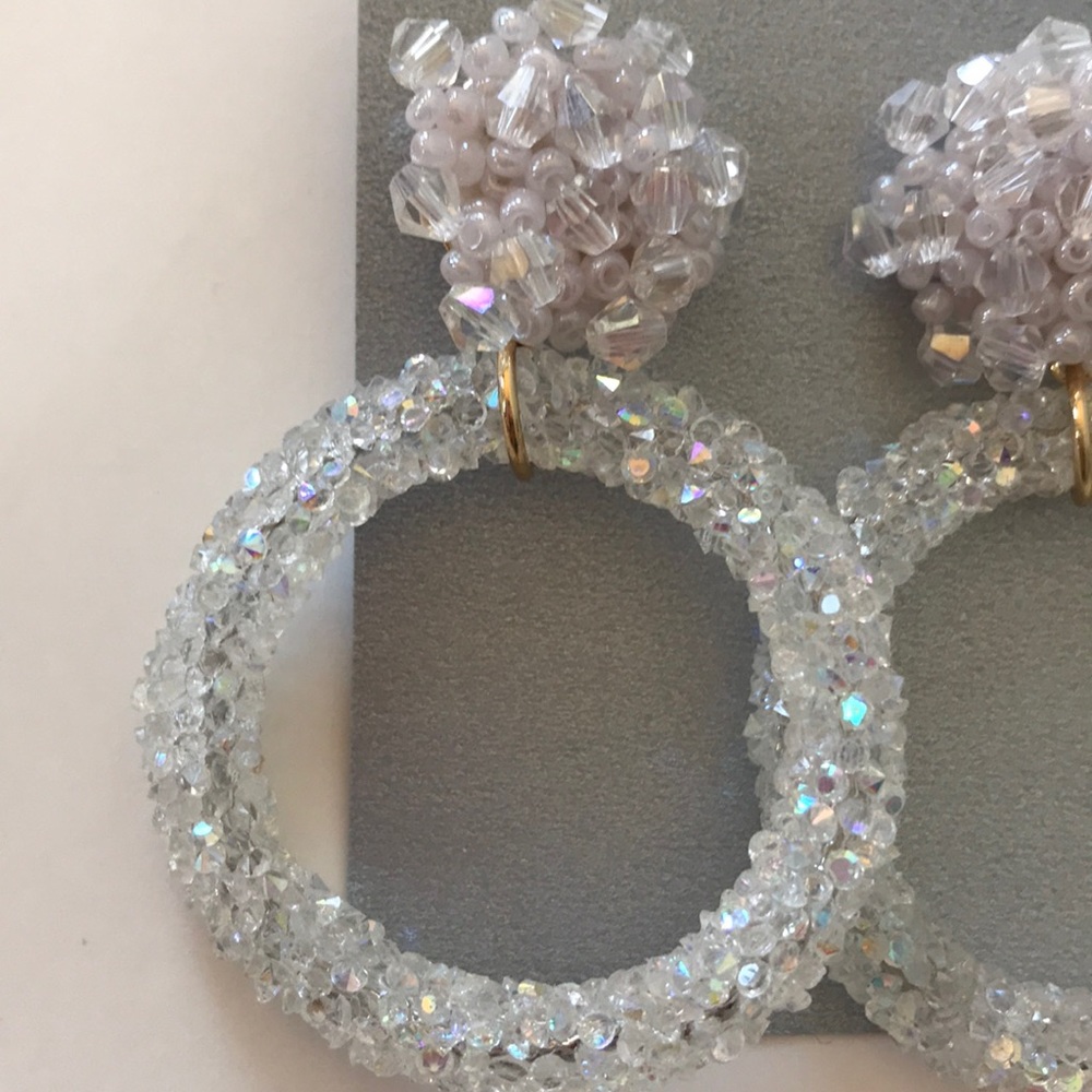 Glitter and Bead Earrings - Picture 2 of 4